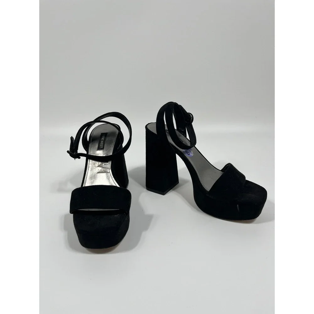 Womens Y2K Chunky Platform Heels 8.5 Black Goth Dark Fairy Grunge Formal Event